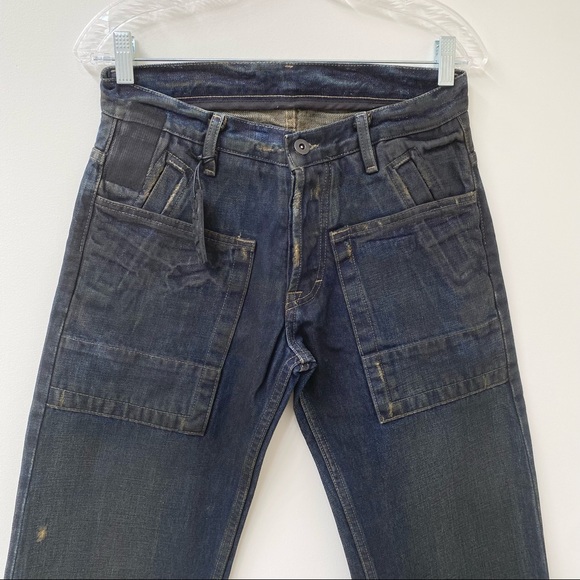 Mens Rick Owens 2014 Slab distressed straight leg jeans style# mkd2014 - Picture 9 of 12